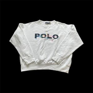 Polo Ralph Lauren Womens Crewneck Cozy Loungewear Sz Medium Splatter Paint Prep